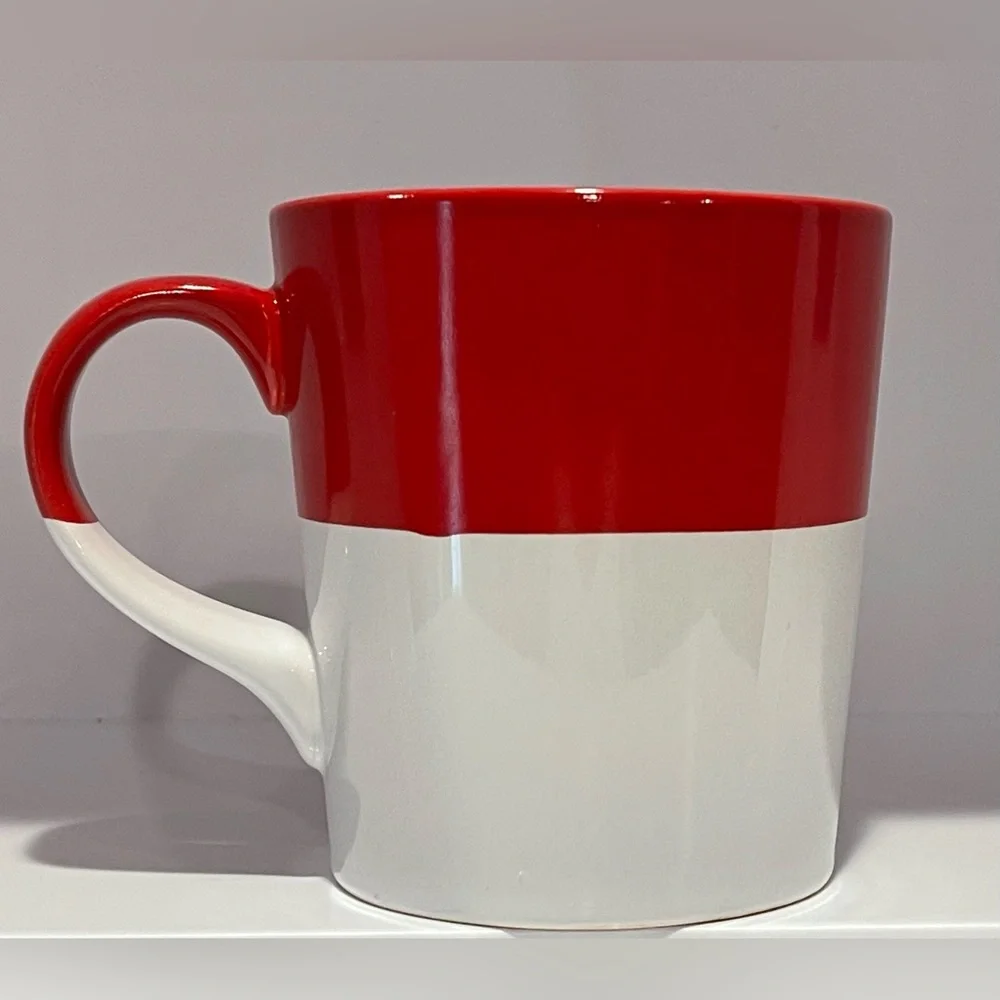 CRATE & BARREL Red & White, Red Interior, Cocoa/Coffee/Tea Mug